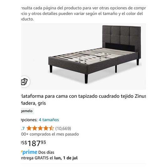 Twin bed frame